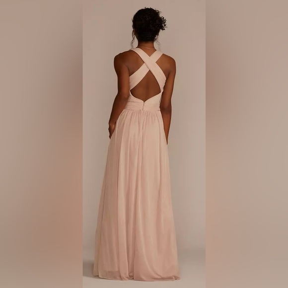 David's Bridal Steel Blue Size 2 Formal Dress - Picture 2 of 15